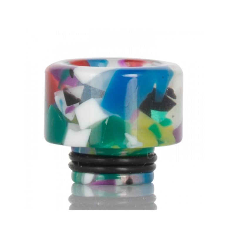 510 Widebore Resin Drip Tip Clear Rainbow Mosaic